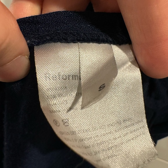 Reformation navy cap sleeve chamomile wrap dress - Picture 8 of 11